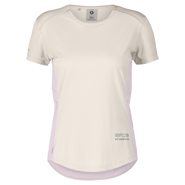 SCOTT W Endurance Tech Kurzarmshirt Damen – Cotton white - Bliss pink – Packshot/Hero