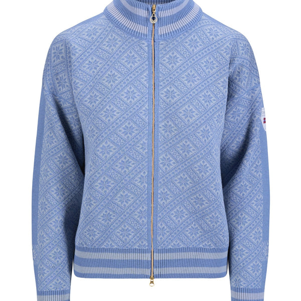 Dale Of Norway DALARNA Merino-Strickjacke Damen | Metal - Blue Shadow | Packshot | DALE-85901-D00-07