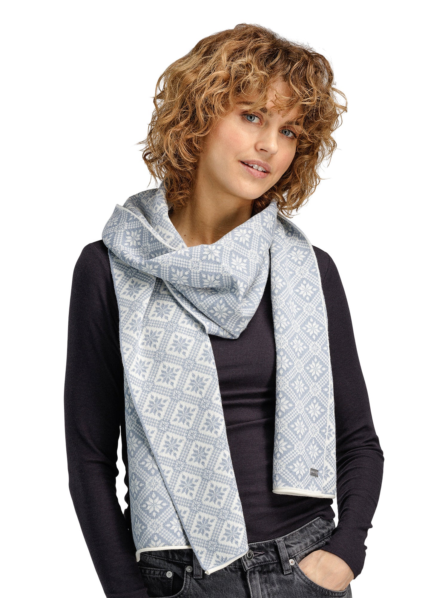 Dale Of Norway CHRISTIANIA SCARF Offwhite Metalgrey One size - PeakStyle