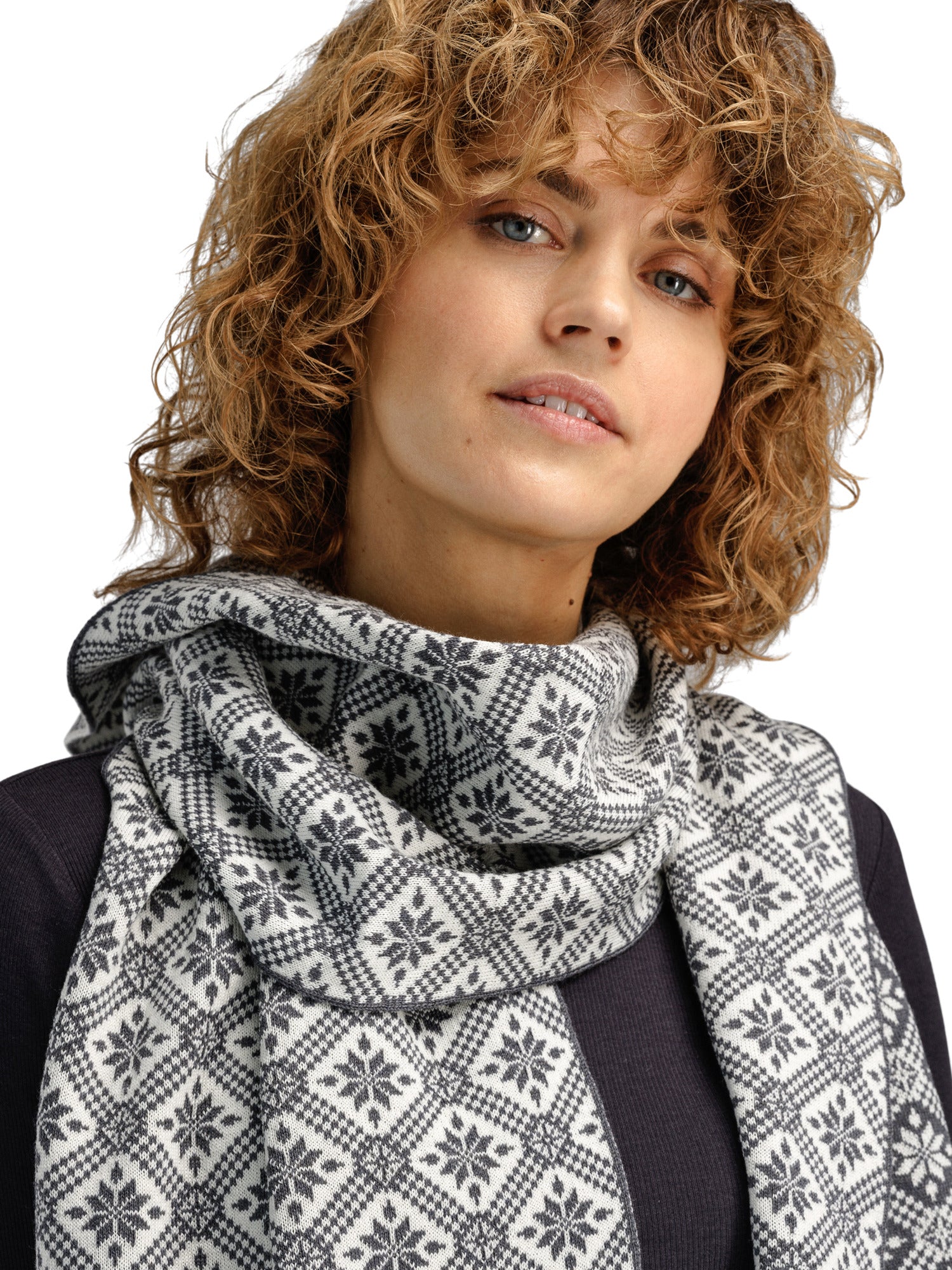 Dale Of Norway CHRISTIANIA SCARF Grey Offwhite One size - PeakStyle