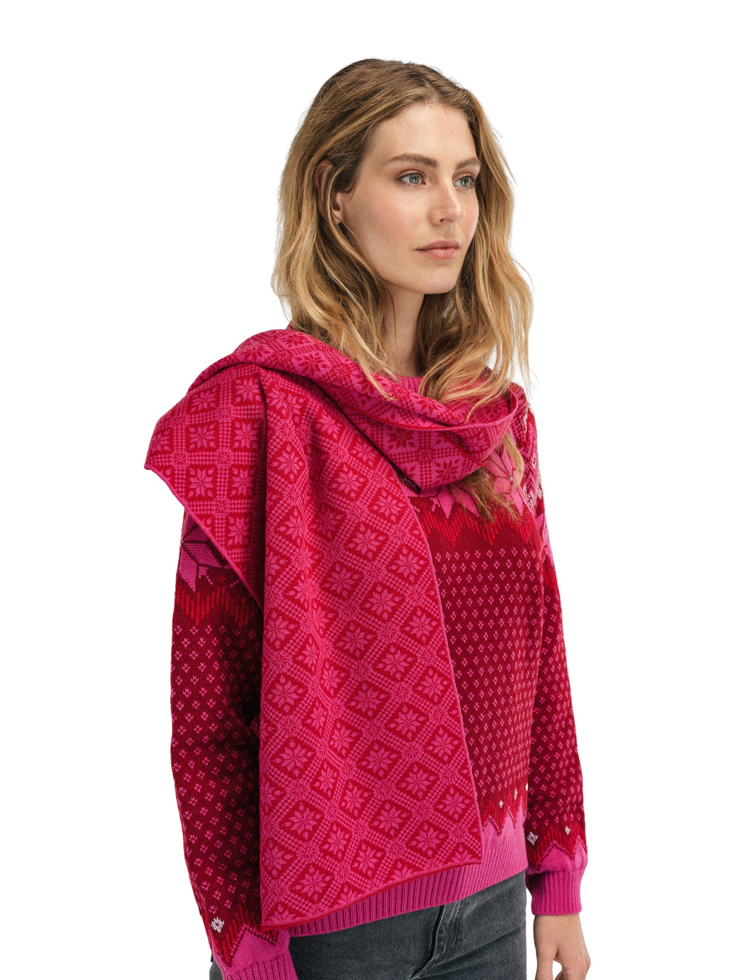 Dale Of Norway CHRISTIANIA SCARF Raspberry Allium One size - PeakStyle