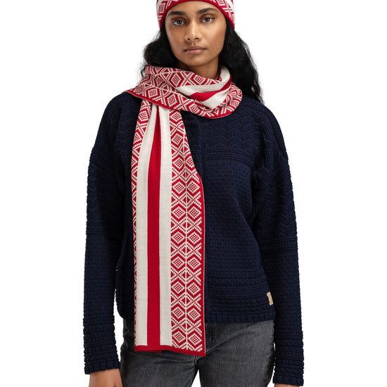 Dale Of Norway KVITEGGA SCARF Raspberry Offwhite One size - PeakStyle