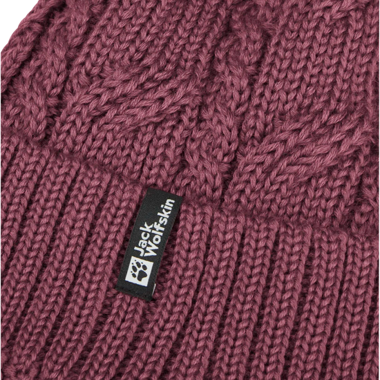 Jack Wolfskin POMPOM BEANIE raisin One Size - PeakStyle