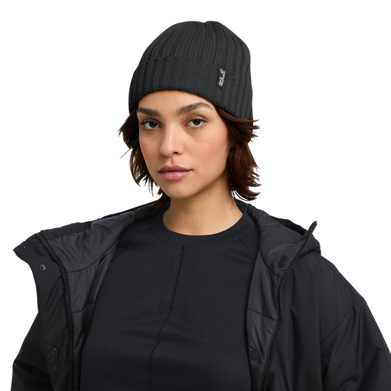 Jack Wolfskin RIB KNIT BEANIE Unisex Strickmütze Black 4-ma130