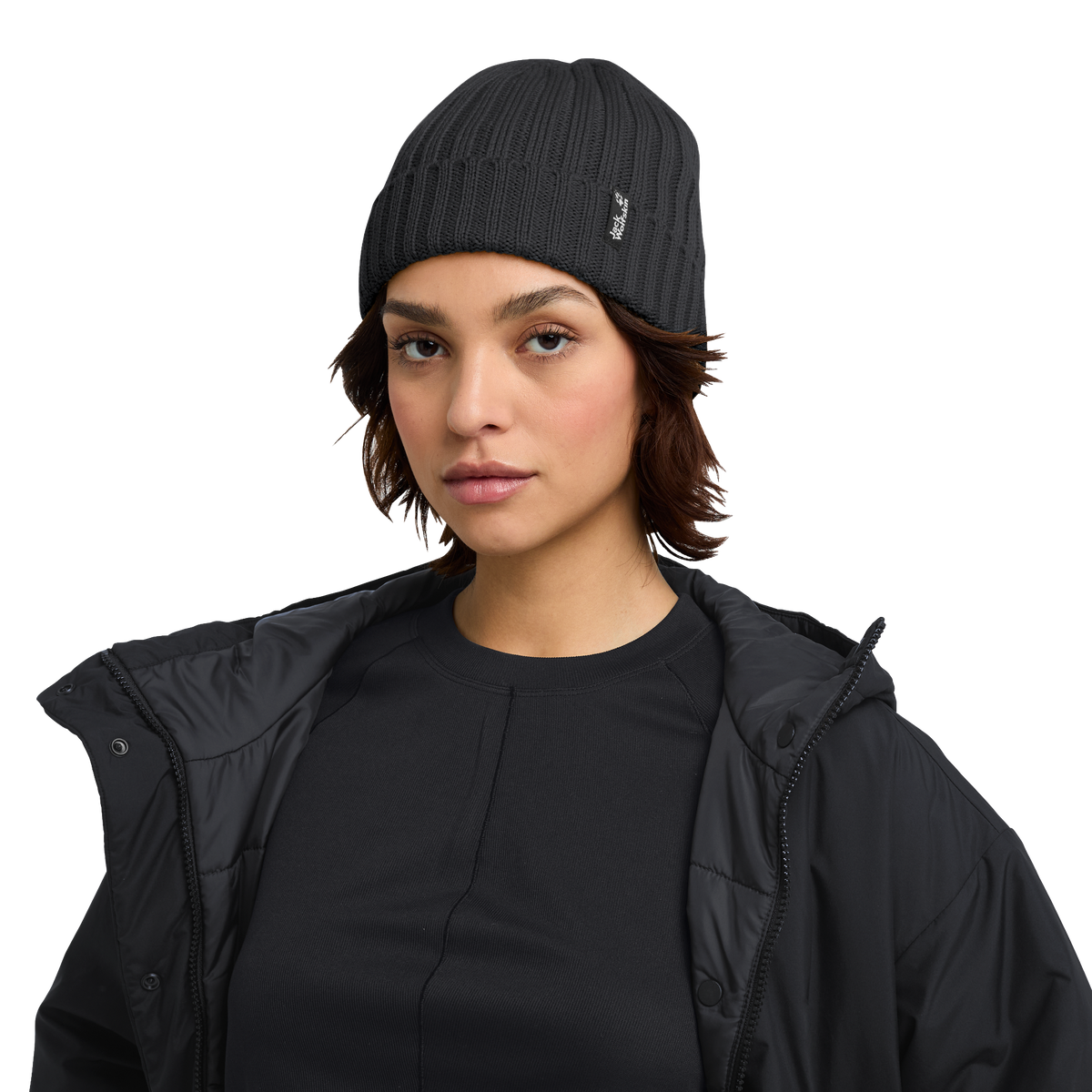 Jack Wolfskin RIB KNIT BEANIE Unisex Strickmütze Black 4-ma130