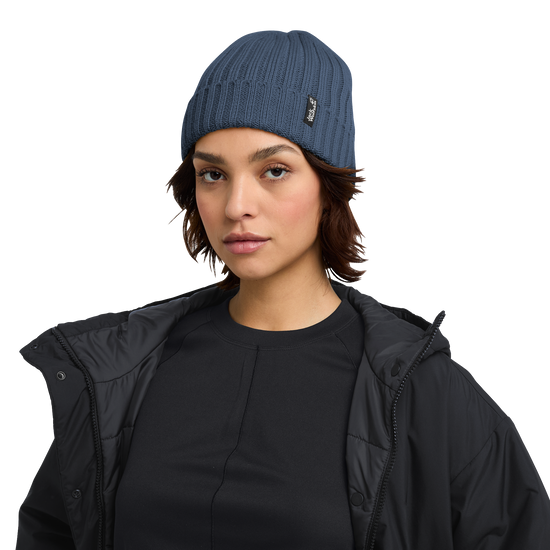 Jack Wolfskin RIB KNIT BEANIE Unisex Strickmütze Midnight Sky 4-ma130