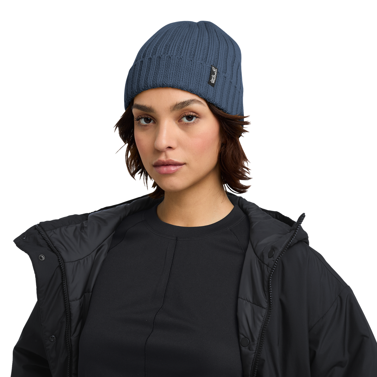 Jack Wolfskin RIB KNIT BEANIE Unisex Strickmütze Midnight Sky 4-ma130