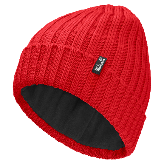 Jack Wolfskin RIB KNIT BEANIE Unisex Strickmütze Siren Red 1-a310
