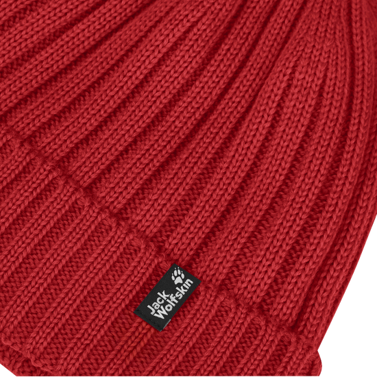 Jack Wolfskin RIB KNIT BEANIE Unisex Strickmütze Siren Red 9-a330