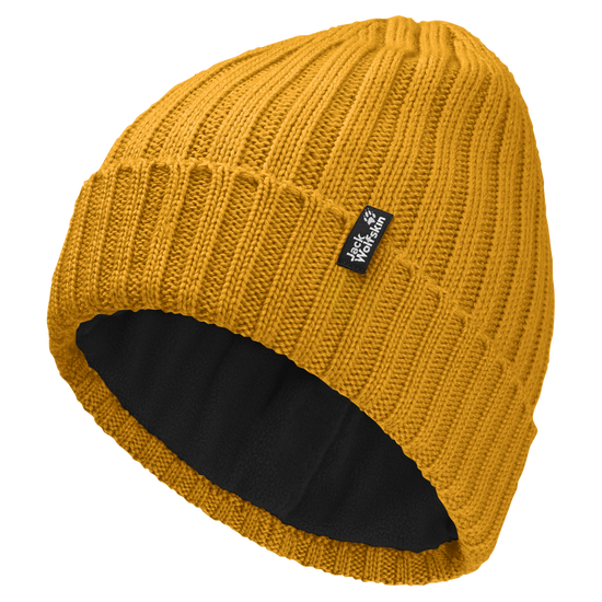 Jack Wolfskin RIB KNIT BEANIE Unisex Strickmütze Burly Yellow 1-a310