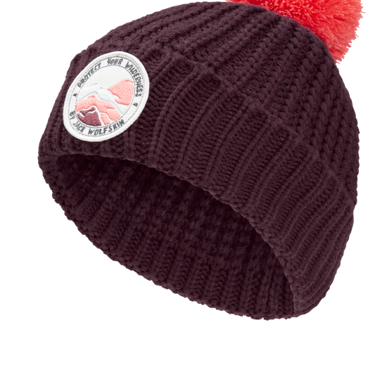 Jack Wolfskin POMPOM BADGE BEANIE K amaranth M - PeakStyle