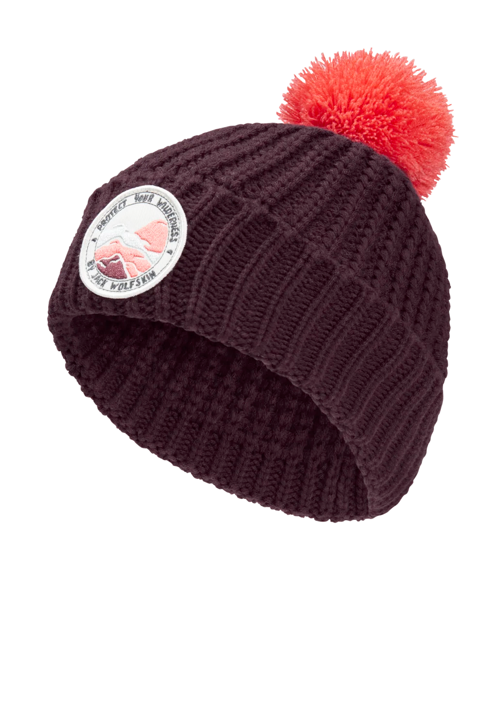 Jack Wolfskin POMPOM BADGE BEANIE K amaranth M - PeakStyle