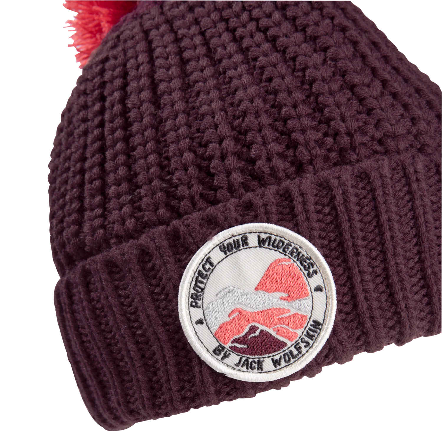 Jack Wolfskin POMPOM BADGE BEANIE K amaranth M - PeakStyle