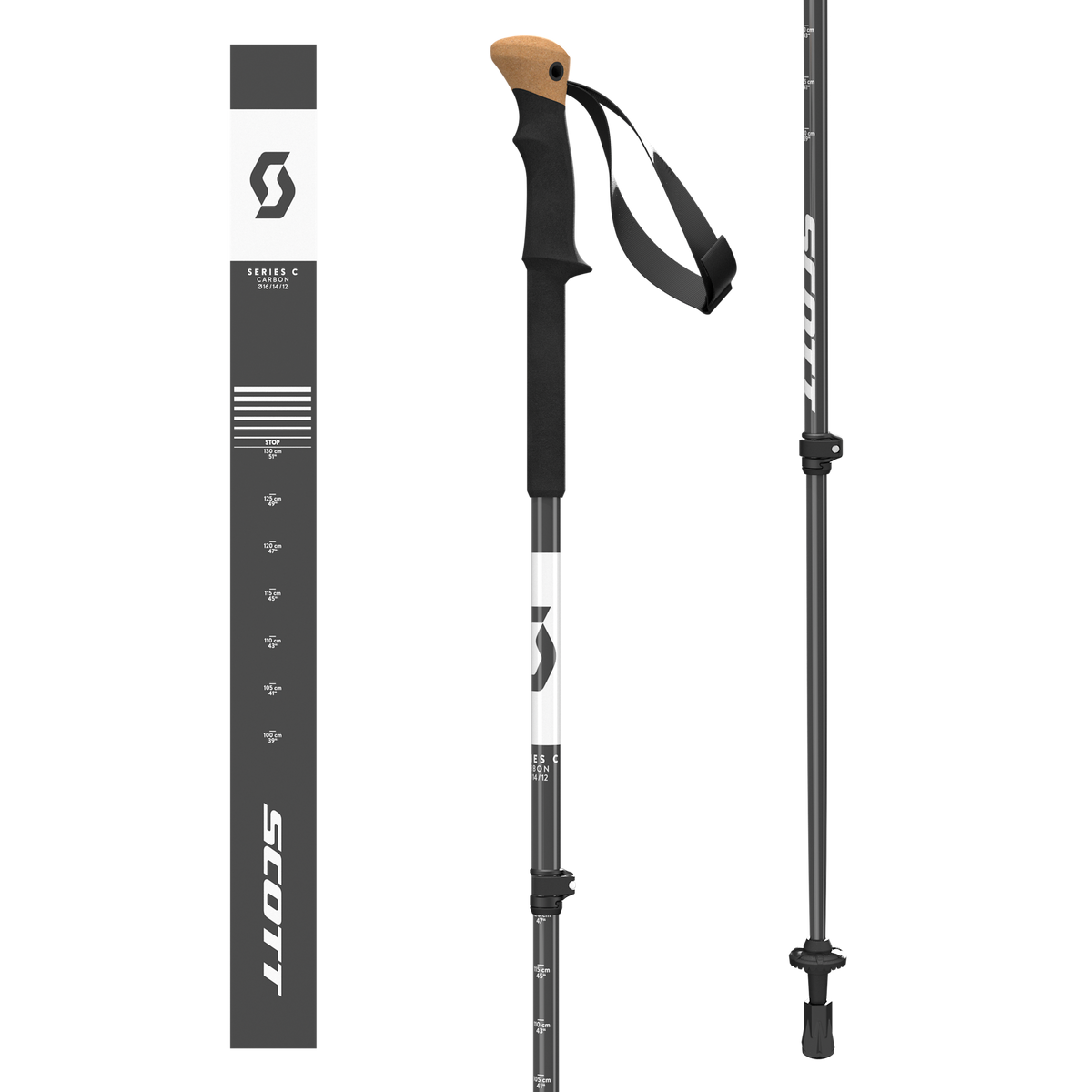 SCOTT Trek Carbon Trekkingstöcke – Black – Ansicht 1