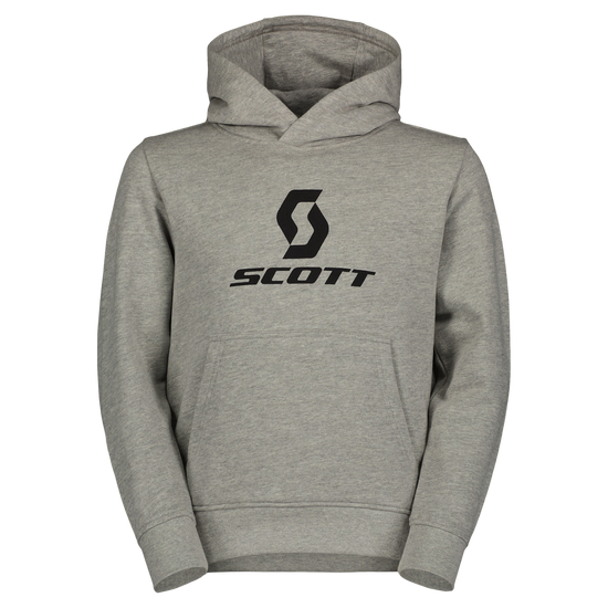 SCOTT Icon Hoodie Kinder – Grey Melange – Vorderansicht