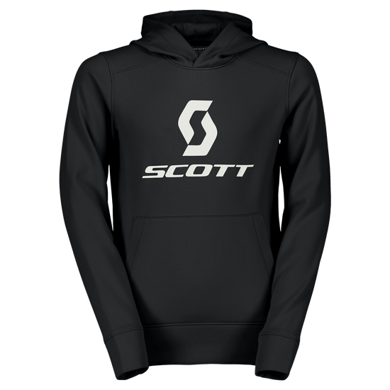 SCOTT Icon Hoodie Kinder – Black – Vorderansicht