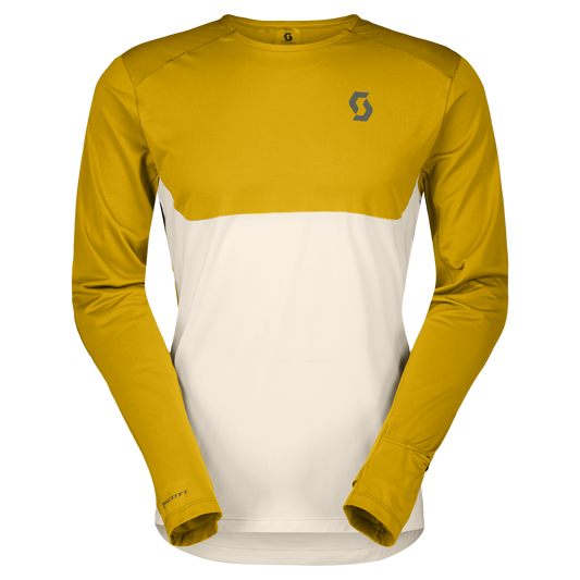 SCOTT Endurance Tech Langarmshirt Herren – Sundial Yellow - Cotton White – Vorderansicht