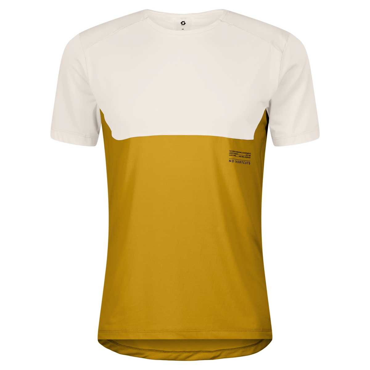 SCOTT Endurance Tech Kurzarmshirt Herren – Cotton White / Sundial Yellow – Vorderansicht