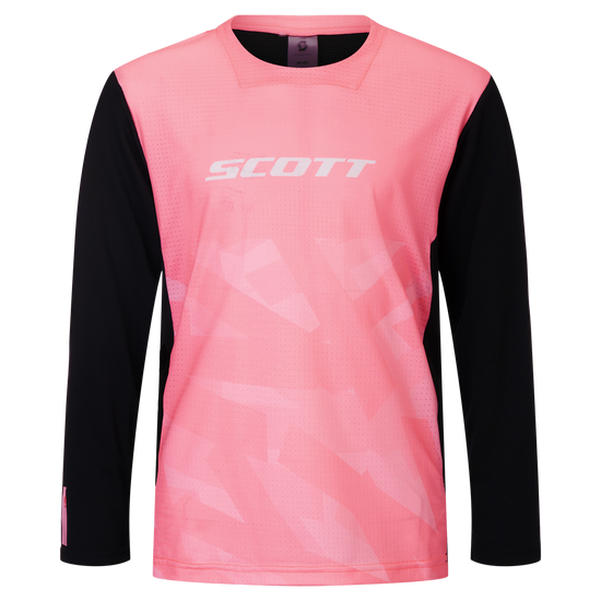 SCOTT Tee Vertic Delta LS für Kinder – Digital Pink – Hauptansicht