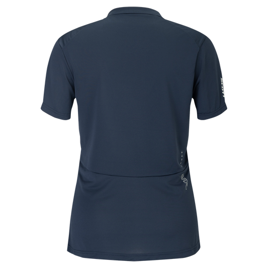 SCOTT Tee Vertic Zip Short Sleeve Damen – Dark Blue – Rückansicht