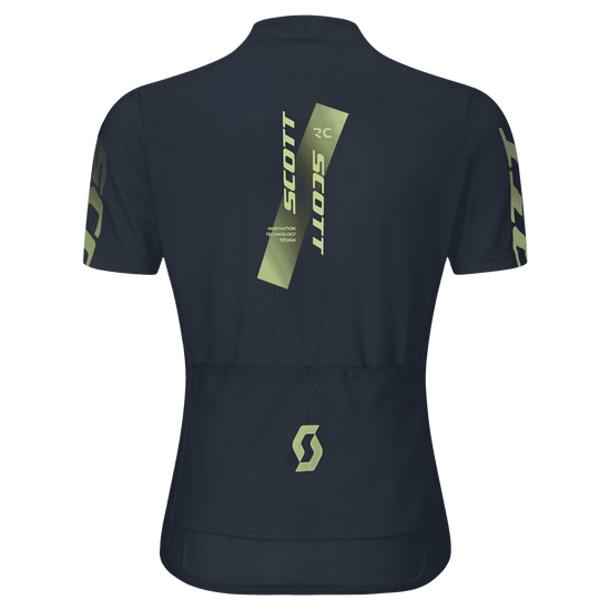 SCOTT Jersey Short Sleeve Kinder – Dark Blue - Acid Yellow – Rückansicht