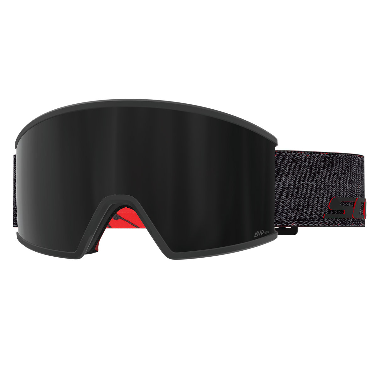 SCOTT Ambit Skibrille - Black - Red - AMP Black Chrome S3 - Ansicht 1