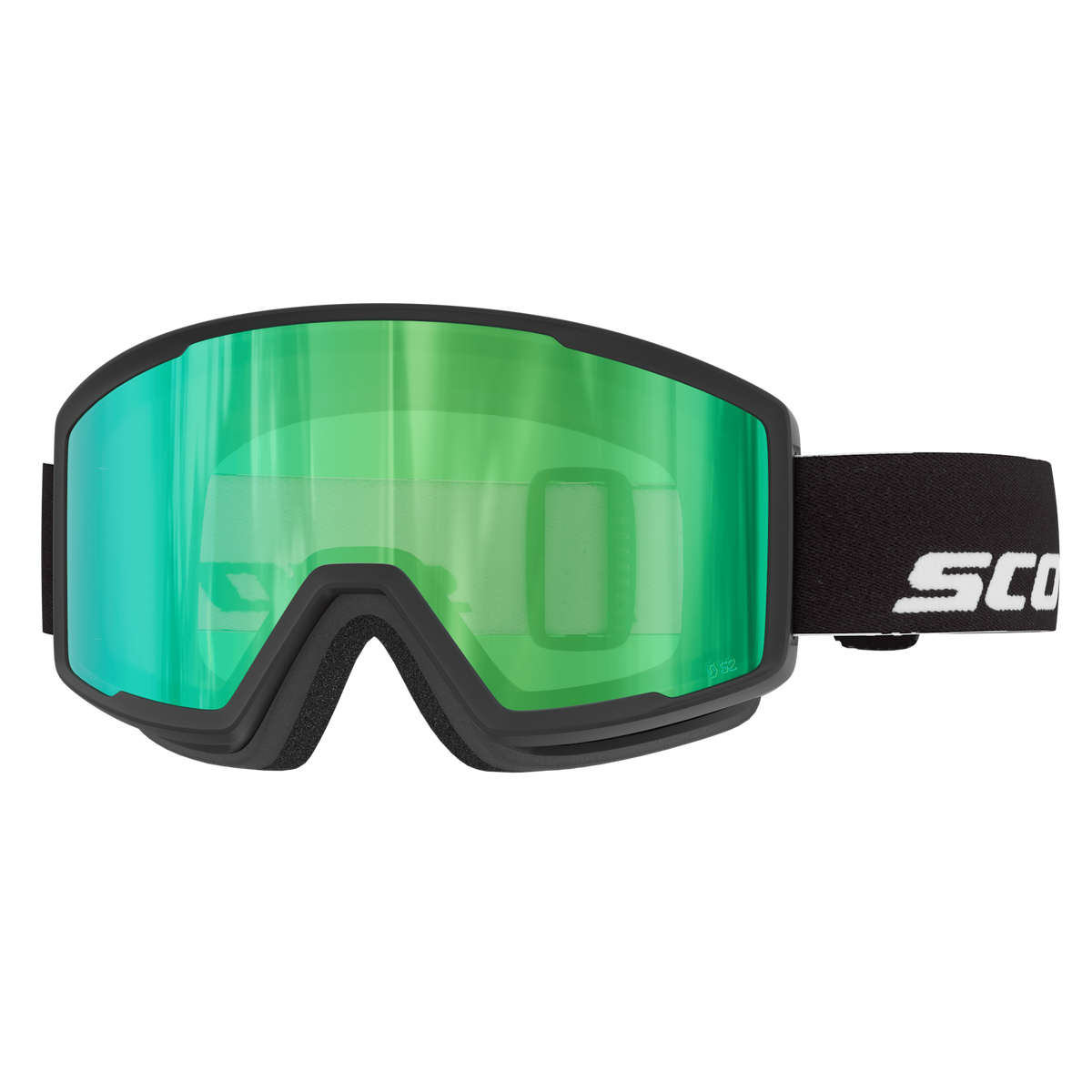 SCOTT Trace Pro Compact Skibrille – Black - Green Chrome S2 – Ansicht 1