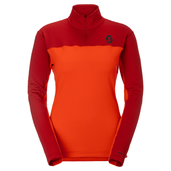 SCOTT Defined Light Midlayer-Pullover Damen – Turbo Red - Toasted Red – Vorderansicht