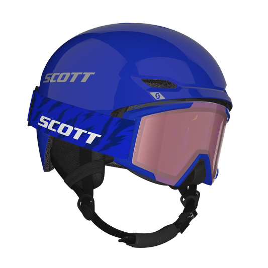 SCOTT Keeper 2 Helm + Shield Junior Skibrillen-Set Blue - Grey