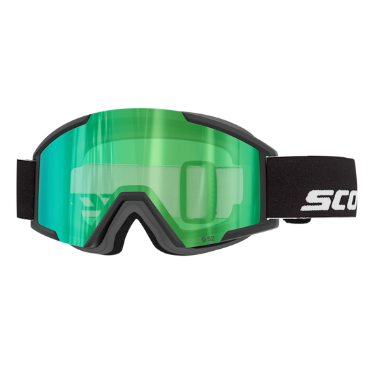 SCOTT Shield Pro Junior Skibrille - Black - Green Chrome S2