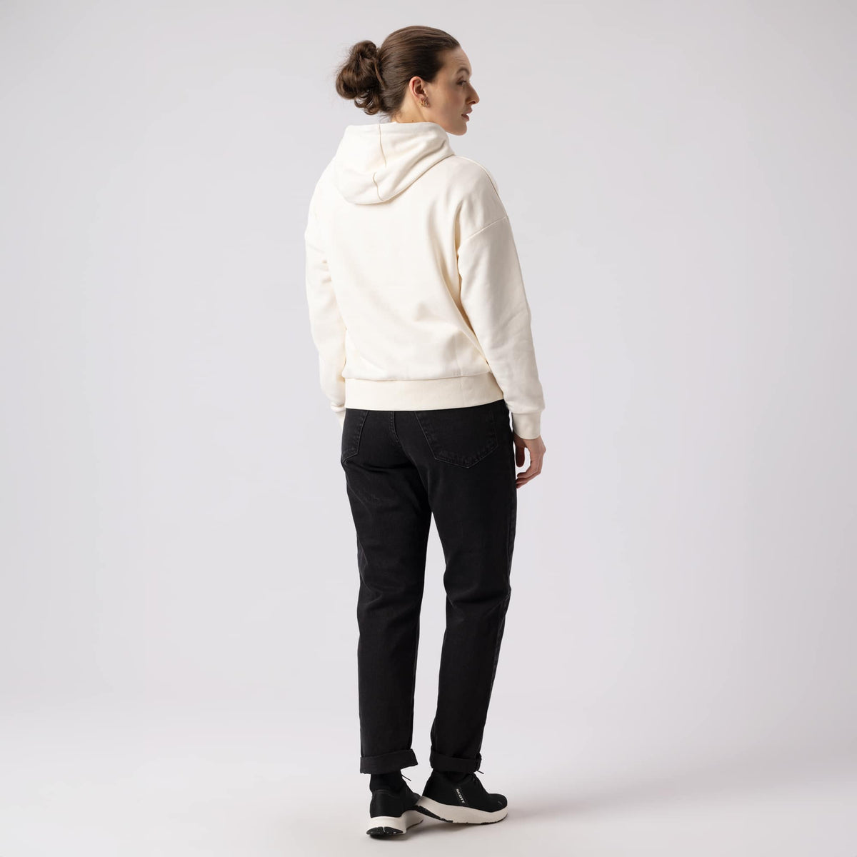 SCOTT Icon Long Sleeve Hoodie Damen – Cotton White Studioshot Rückansicht