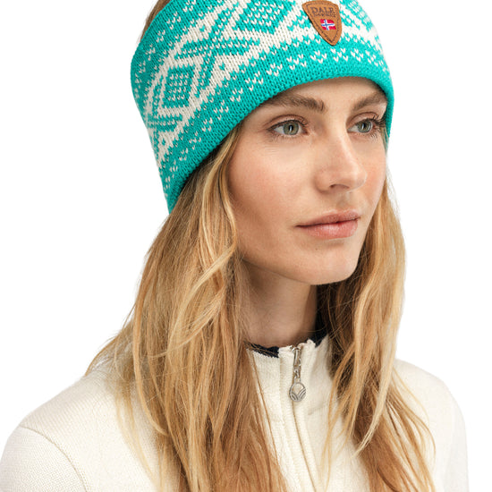 Dale Of Norway CORTINA 1956 HEADBAND Peacock Cream One size - PeakStyle