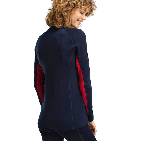 Dale Of Norway W AKSLA FEM BASELAYER HALF ZIP Navy Red OffWhite XL - PeakStyle