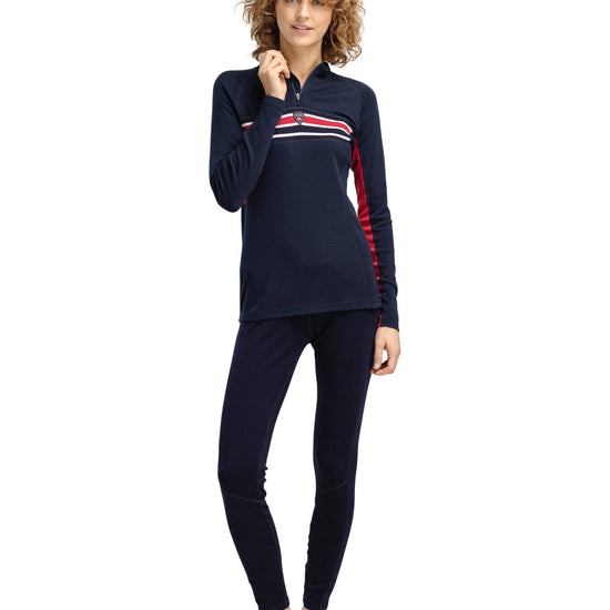 Dale Of Norway W AKSLA FEM BASELAYER HALF ZIP Navy Red OffWhite XL - PeakStyle