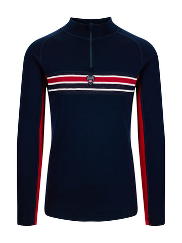 Dale Of Norway M AKSLA MASC BASELAYER HALF ZIP Navy Red OffWhite XXL - PeakStyle