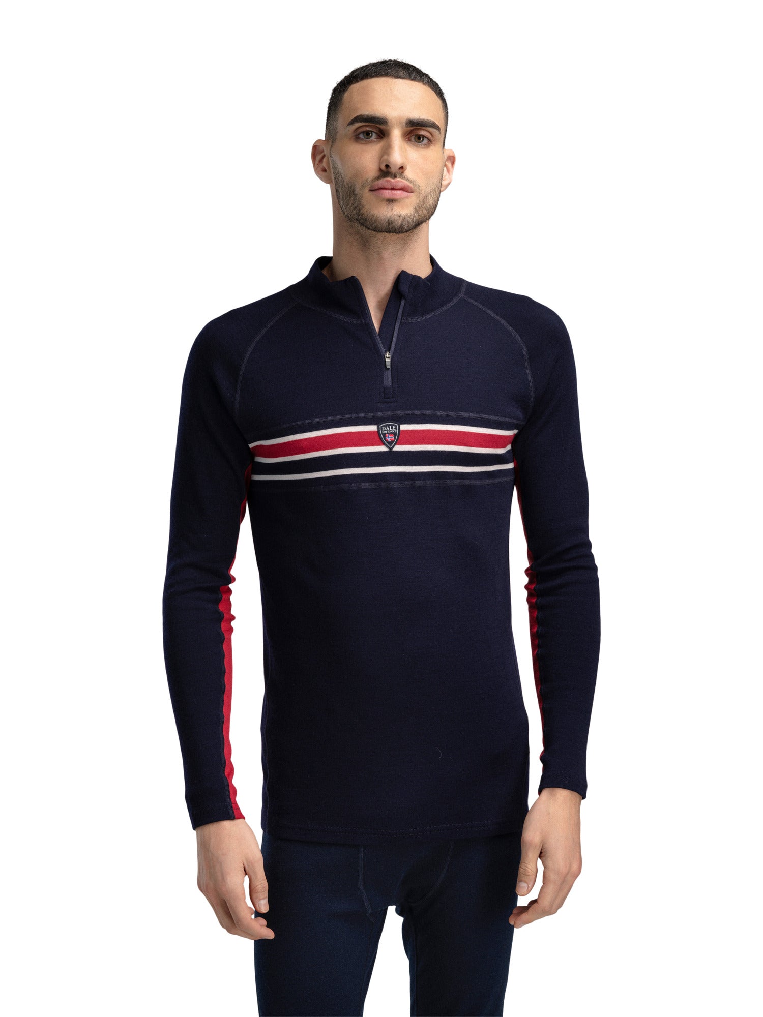 Dale Of Norway M AKSLA MASC BASELAYER HALF ZIP Navy Red OffWhite XXL - PeakStyle