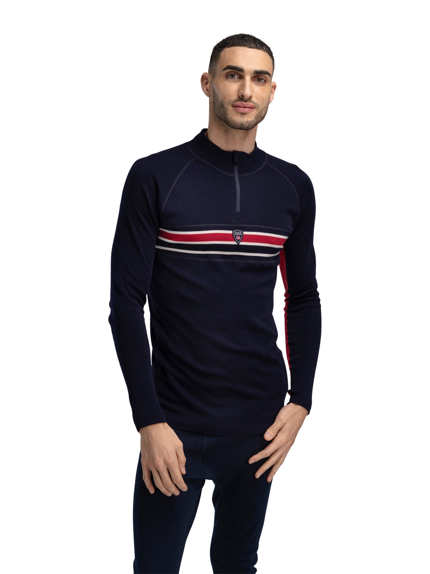 Dale Of Norway M AKSLA MASC BASELAYER HALF ZIP Navy Red OffWhite XXL - PeakStyle