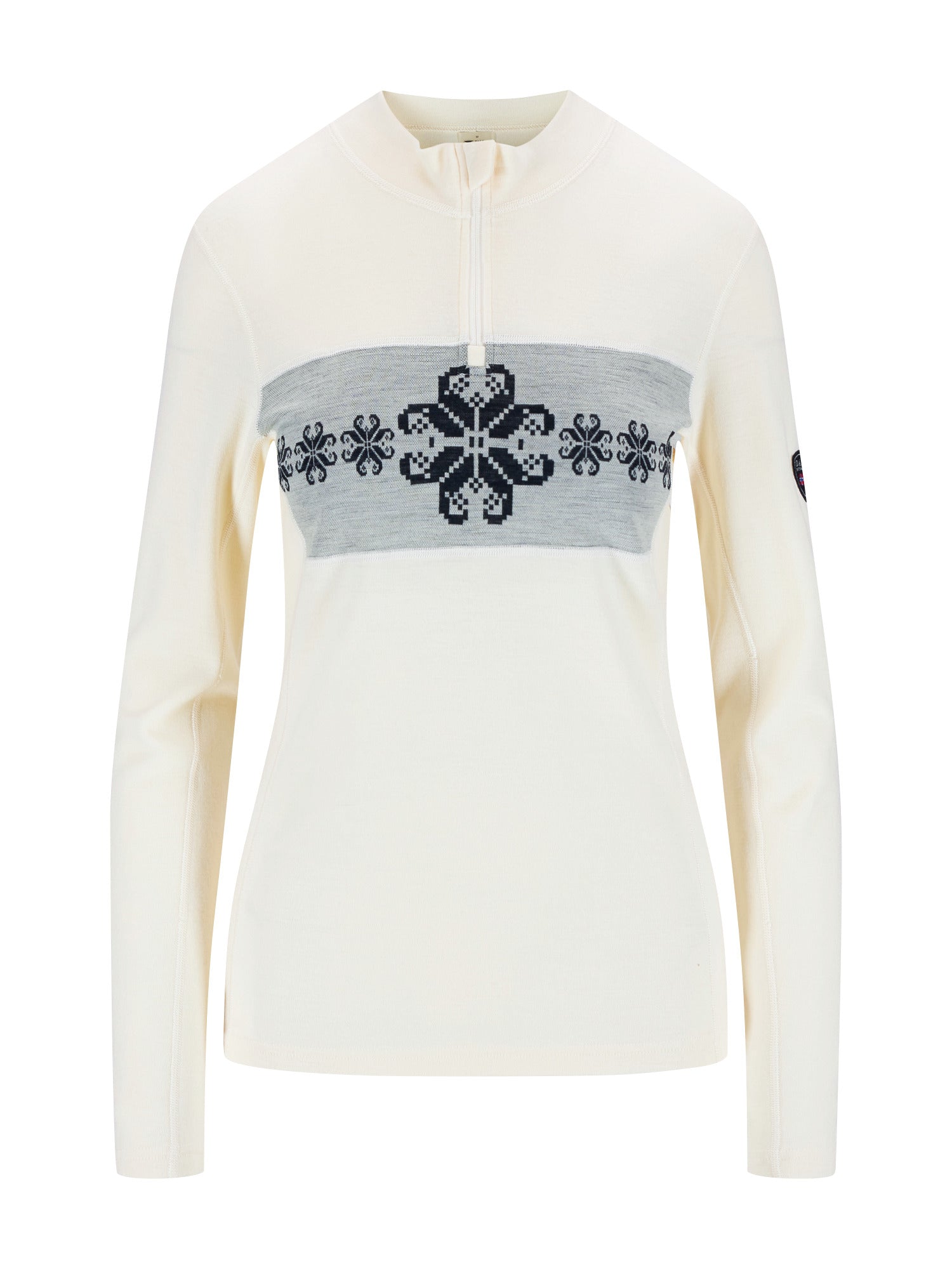 Dale Of Norway W FALKEBERG FEMININE BASELAYER HALF ZIP Offwhite Navy XL - PeakStyle