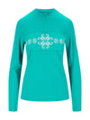 Dale Of Norway W FALKEBERG FEMININE BASELAYER HALF ZIP Peacock Offwhite XL - PeakStyle