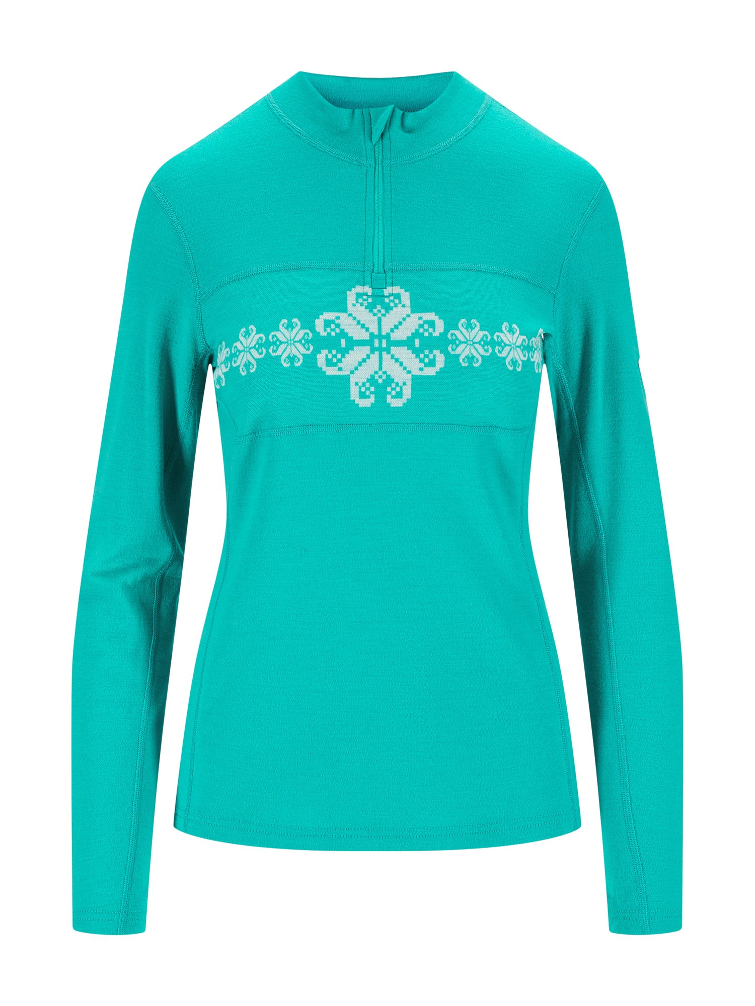 Dale Of Norway W FALKEBERG FEMININE BASELAYER HALF ZIP Peacock Offwhite XL - PeakStyle