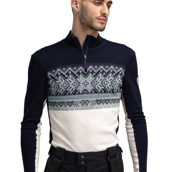 Dale Of Norway M VAIL MASCULINE BASELAYER HALF ZIP Offwhite Navy XXL - PeakStyle