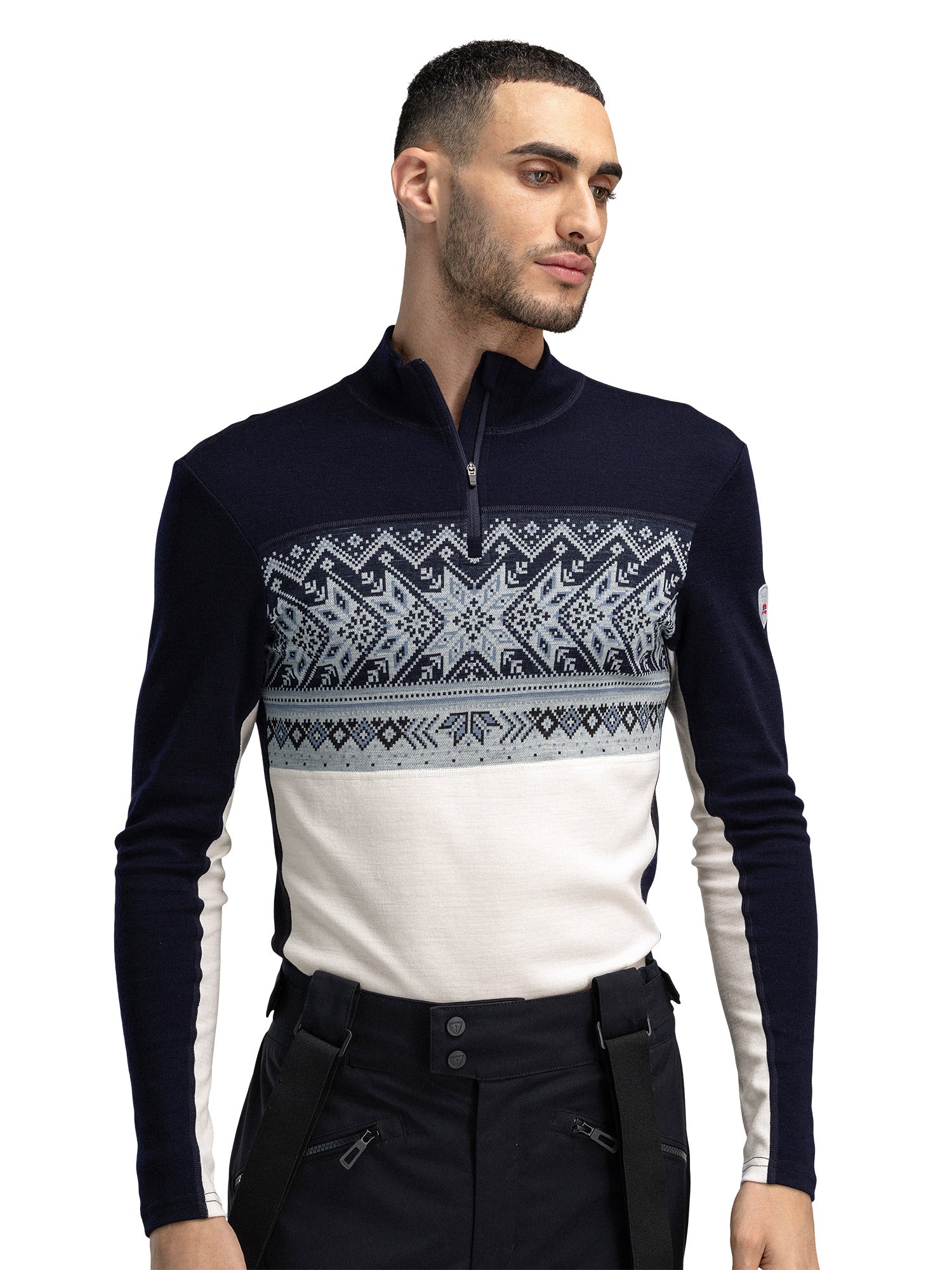 Dale Of Norway M VAIL MASCULINE BASELAYER HALF ZIP Offwhite Navy XXL - PeakStyle