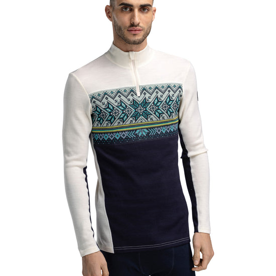 Dale Of Norway M VAIL MASCULINE BASELAYER HALF ZIP Navy Offwhite XXL - PeakStyle