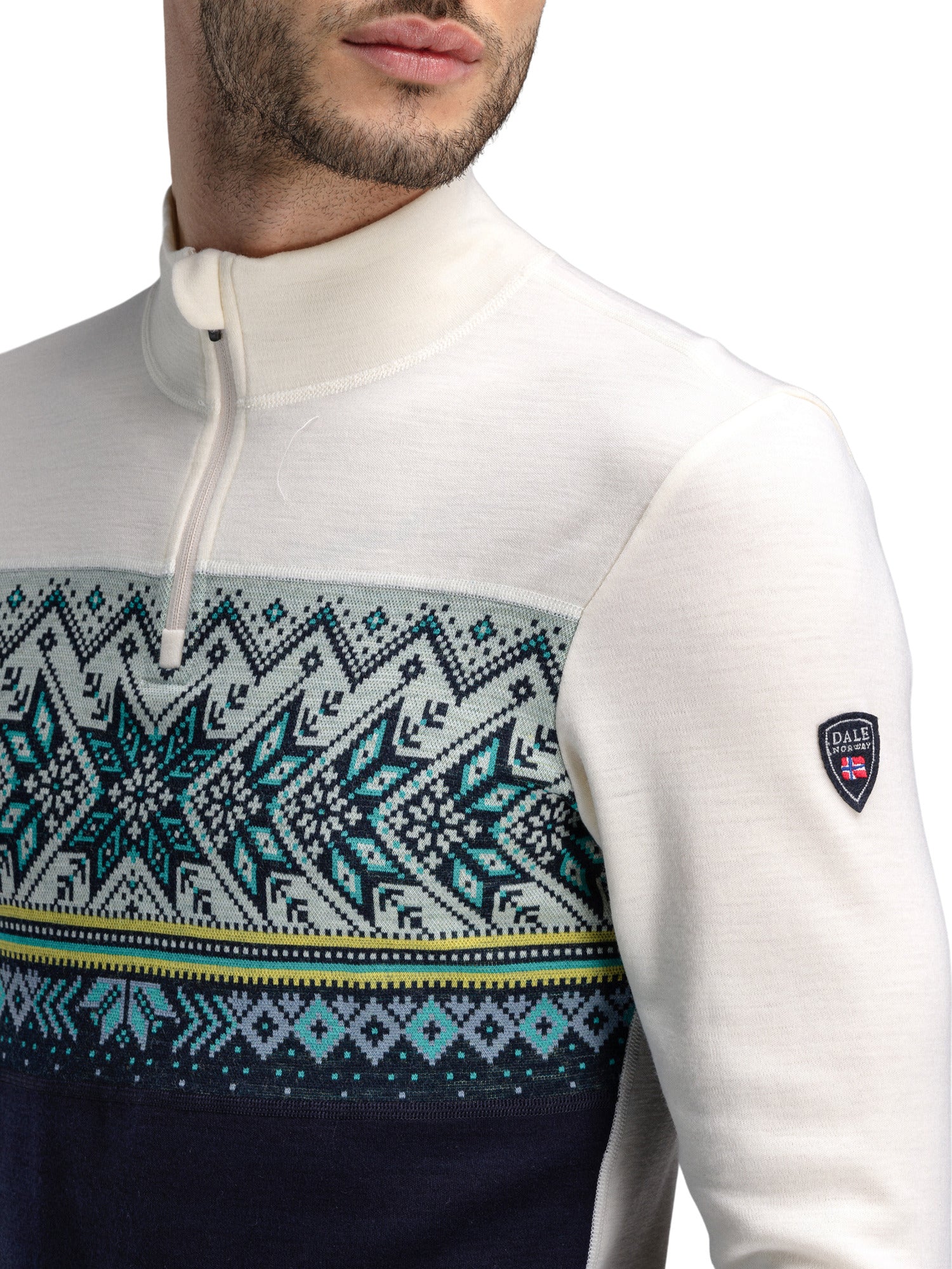 Dale Of Norway M VAIL MASCULINE BASELAYER HALF ZIP Navy Offwhite XXL - PeakStyle