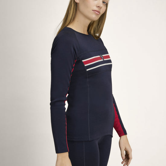 Dale of Norway Aksla Damen Crew Neck Navy - Red - Offwhite – Studio 4