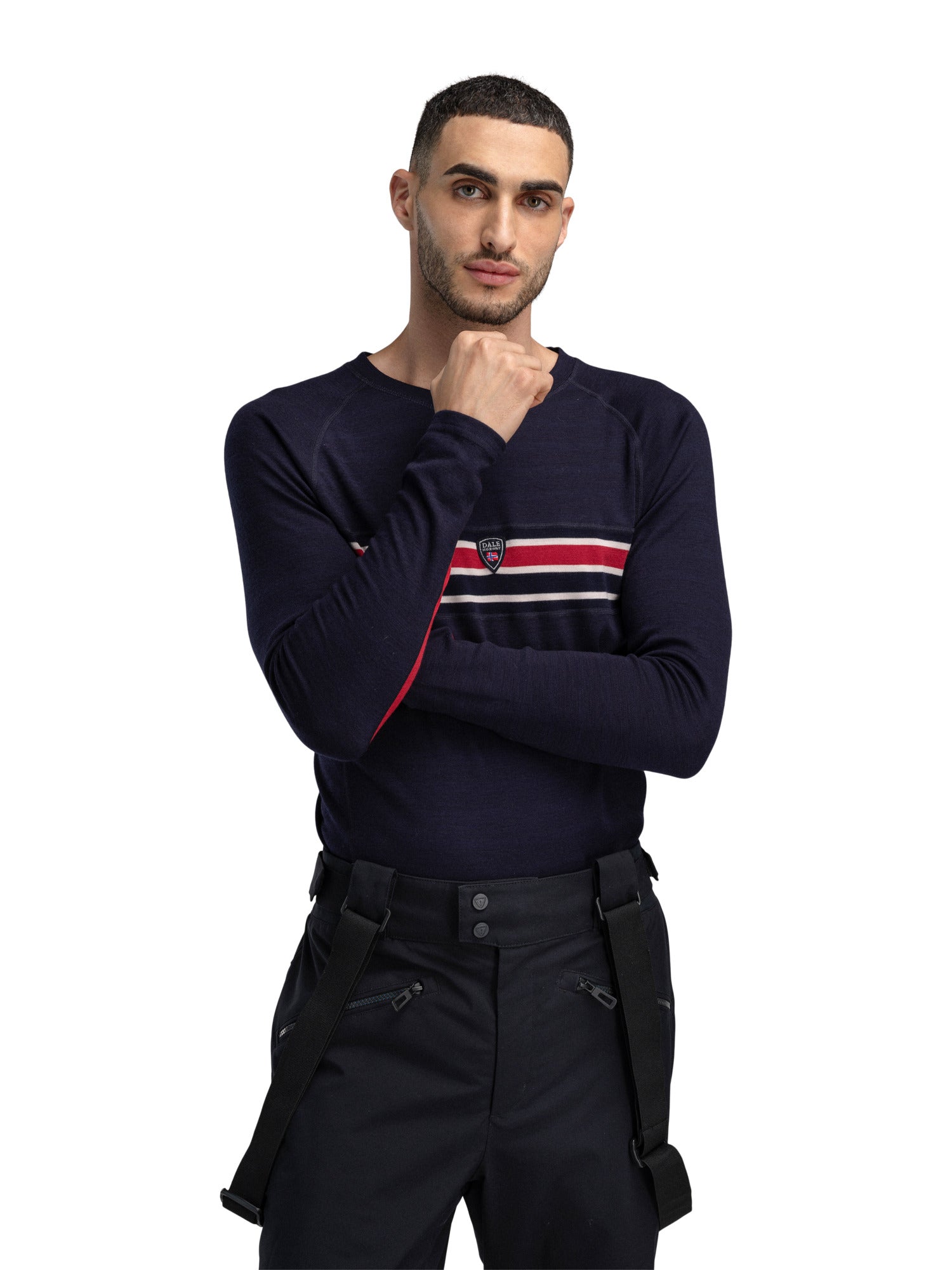 Dale Of Norway M AKSLA MASCULINE BASELAYER CREW NECK Navy Red OffWhite XXL - PeakStyle