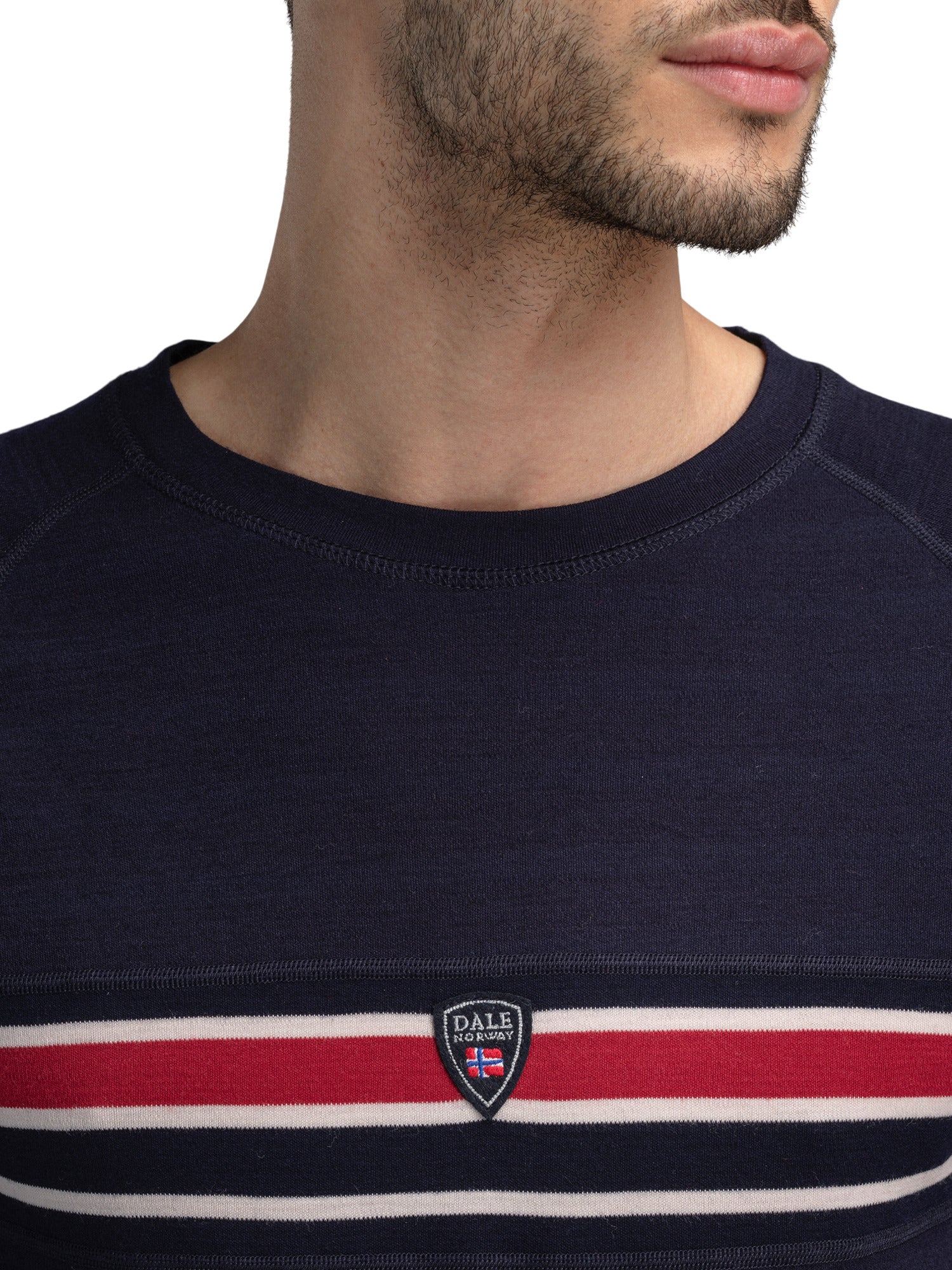 Dale Of Norway M AKSLA MASCULINE BASELAYER CREW NECK Navy Red OffWhite XXL - PeakStyle