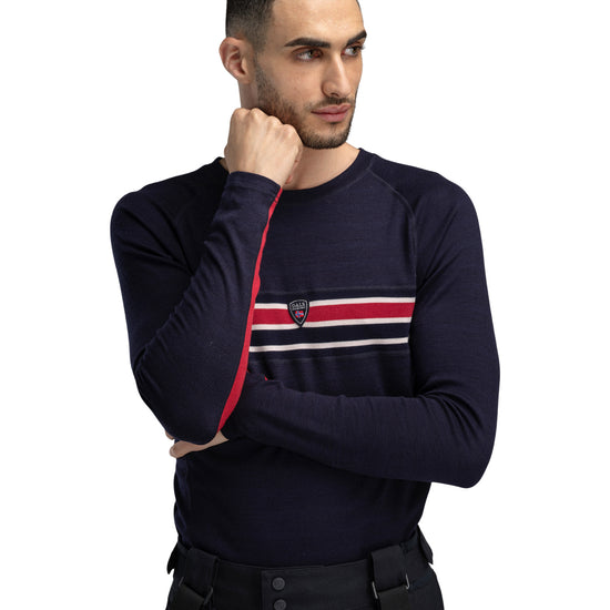 Dale Of Norway M AKSLA MASCULINE BASELAYER CREW NECK Navy Red OffWhite XXL - PeakStyle