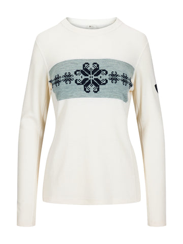 Dale Of Norway W FALKEBERG FEMININE BASELAYER CREW NECK Offwhite Navy XL - PeakStyle