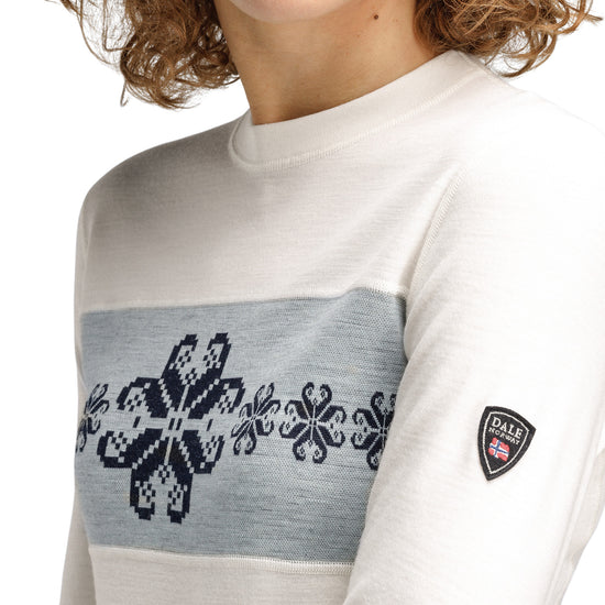 Dale Of Norway W FALKEBERG FEMININE BASELAYER CREW NECK Offwhite Navy XL - PeakStyle